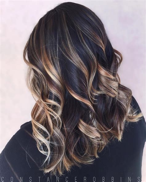 brunette hair with white highlights|brunette with highlights over 50.